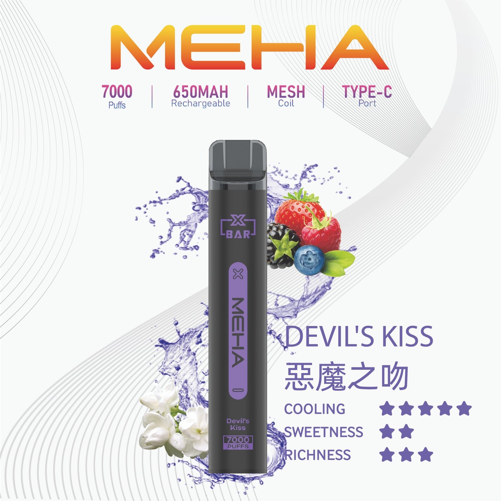 MEHAXBAR小黑條7000口拋棄式5jpg SP2S 台灣官方專賣店|電子煙主機與煙彈專賣
